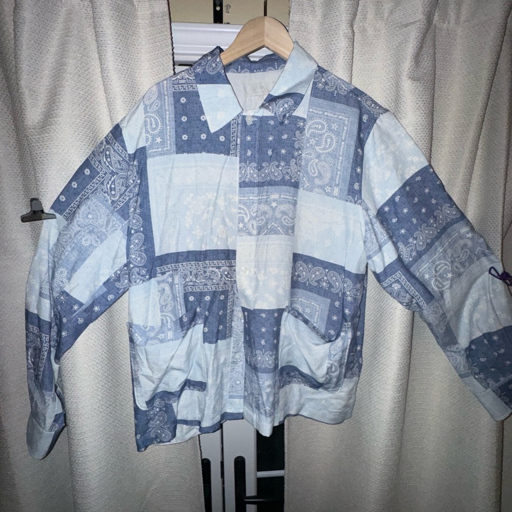 Kith Blue and Gray Patterned Shirt